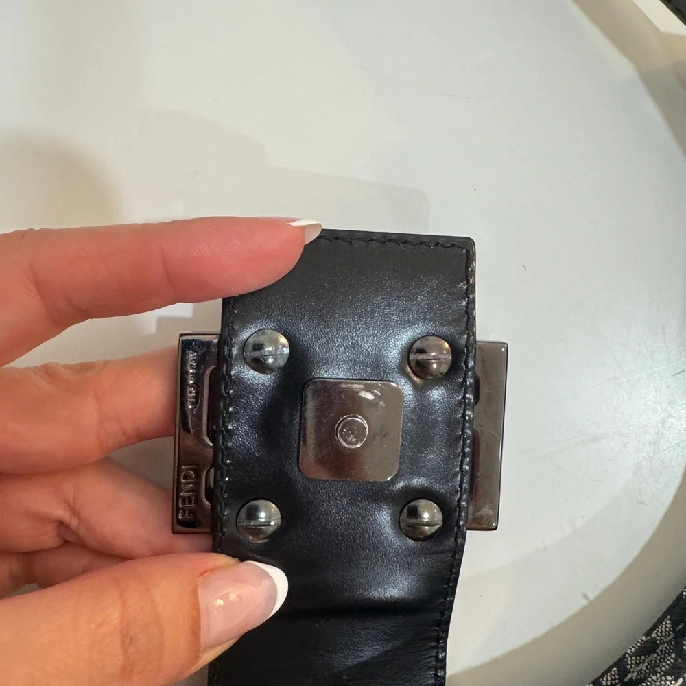 Fendi Black and Gray Monogram Shoulder Bag - Picture 5 of 9
